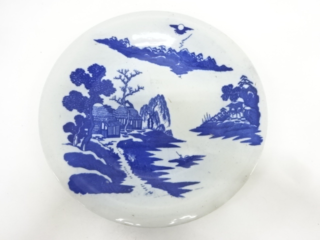 JAPANESE CERAMICS / KOIMARI / LARGE PLATE / SETO INBANDE / SCENERY